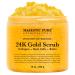 Majestic Pure 24K Gold Scrub - Biotin, Collagen, VitaminE & Stem Cell - Exfoliating Body Scrub, Skin Moisturizer, Pore Cleanser & Body Exfoliator - Natural Skin Care - 24k Scrub For Men & Women - 10oz