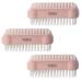 Pack of 3 PARSA Beauty Nature Love nail brush hand washing brush double-sided nail brush in pink 3 pieces pink