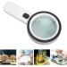 Portable Handheld Magnifier Glass Magnifier 8cm 30X Handheld Optical Magnifier High Power with 12 LED Lights Magnifiers Full of Stars - Buy Online on GoSupps.com