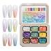 Knowlife Nail Gel Palette Gradient Paint Gel 9 Color Palette Painting Accessories for Women and Girls Nail Manicure Design for Creative Artistic Expression