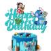 GZDUCK Blue Cake Topper ?- Happy Birthday Decors for Kids Birthday Party Baby Shower Cartoon Sign Decorations (Blue Glitter & Double-side)