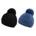 XIAOHAWANG Causal Winter Baby Boys Knit Hat Twist Infant Toddler Hats Kids Girls Pompom Cap 0-3 Years 6-12 Months Black+Blue