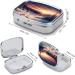 Winter Snow Sunset Pill Box 2 Compartment Metal Organizer for Medicine | Portable Decorative Pill Case for Pocket & Purse - Buy Online on GoSupps.com