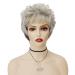 GNIMEGIL Short Curly Gray Wig for White Women - Golden Girls Costume Elderly Synthetic Wig - Buy Online on GoSupps.com