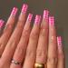 BABALAL Pink French Tip Press-On False Nails - Square Glossy Squoval Design for Women and Girls - Buy Online on GoSupps.com