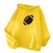 Yihaojia Cute Hoodies Women Football Graphic Sweatshirts Game Day Long Sleeve Hoodie Shirts Drawstring Pullover Tops Yellow#44 Small