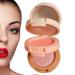 Blusher Palette | 3-Colored Blush Powder | Multi-Layer Facial Pressed Powder Cheek Matte Mineral Blush Blendable Long-Lasting All-Day 1# Moonlight Mermaid