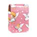 Lipstick Case Leather Lip Gloss Lipstick Organizer with Mirror Mini Lipstick Holder Bag Cartoon Angel on Pink Background L883d2oegg