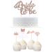 Bride cake topper 25 pieces glitter bride cupcake topper wedding dress cupcake topper for wedding bachelorette party decorations cake 25pack