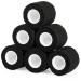 Legal bandage Association Self -adhesive 5cm x 4.5m fixing bandage self -adhering cohesive bandage for first aid DOG veterinary wind band Sport Elastic bandage for wrist feet (black 6 rolls) 6PCs black
