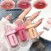 3Pcs Watery Lip Gloss Set Long-lasting Moisturizing Liquid Lipstick Vivid Color Juicy & Glossy Finish Waterproof Plump Lip Stain (SET A)