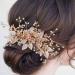 Bride Wedding Hair Comb Bridal Hair Accessories for Women Flower Rhinestone Headpiece Bridal Pearl Hair Accessories for Girls Silver Hair Accessories - Buy Online on GoSupps.com