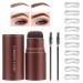 Eyebrow Stamp Stencil Kit, Eyebrow Stamp, Brow Stamp Shaping Kit for Perfect Eyebrow Makeup, with 10 Reusable Eyebrow Stencils, 2 Eyebrow Brushes, Long-Lasting, Waterproof - Light Brown (Light Brown)