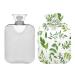 Hot water bottle 2L with lid green leaves and floral hot water bottle for pain relief hand feet warmer winter