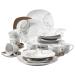 Ceramic Tableware 30/60-Piece Porcelain Ceramic Kitchen Dinner Plate Set with Dessert Plates Soup Plates Dinner Plates Cups Saucers (Color : 30-Piece)
