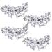 Set of 4 Rhinestone Hair Clips Crystal Bridal Hair Clips Wedding Hair Pins Rhinestone Flower Wedding Headpiece Elegant Hair Barrettes Decorative Silver Hair Clips for Women Girls