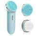 LQH -SONIC FACIAL Cleansing Brush vibrating face washer 5-speed modes 2 brush heads bristles and silicone head USB rechargeable deep cleaning for all skin areas IPX7 waterproof blue blue