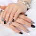 Press on Nails Short Square Zebra Stripes Leopard Print Fake Nails 24 Pcs Reusable Stick on Nails Acrylic False Nails for Women Gifts