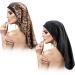 2 Pieces Sleeping Bonnet for Braids  Long Satin Bonnet Sleep Cap Soft Elastic Band Loose Cap Bonnets for Long Hair  Braids  Dreadlocks  Curly Hair (Leopard Print)
