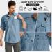 Men's Sun Protection Hiking Fishing Safari Shirt | Quick Dry Cargo | Blue X-Large - Buy Online on GoSupps.com