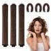 3Pcs Heatless Curlers Hair Rollers for Long Hair Hair tools for wavy hair curler styling Overnight Heatless Hair Curlers DIY Hair Styling Appliances (Brown)