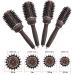 Ceramic Ion Thermal Barrel Round Brush Set - 4 Sizes Boar Bristle for Blow Drying, Styling, Curling - Brown Handle - Buy Online on GoSupps.com