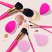 Premium Pink Makeup Brushes Set with Sponges - Ideal for Foundation Contour & Eyeshadow in Gift Box | International Shipping Available - Buy Online on GoSupps.com