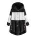 Hanxiulin plush jacket oversize warm lined fleecemantel ladies sweater fleece sweater long hood fleece jacket hooded tops breathable light outdoor with hooded plush jacket l black