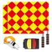 INONIX Soccer Referee Flag Set,Match Football Linesman Flags,Red Yellow Cards with Notebook and Pencil,Soccer Referee Flag Set, Red Yellow Cards with Notebook and Pencil, Coach Whistles Style 1