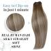Runature Clip-in Real Hair Extensions - Balayage Ombre Dark Brown to Blonde 40cm 120g 7 Pieces #3/8/22 - Premium Remy Quality - Buy Online on GoSupps.com