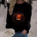 Halloween Costumes Printed Fashionable Casual Long Sleeved Zipper Round Neck Hoodies Sweater Tops Lightweight Black Medium - Buy Online on GoSupps.com