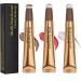 3pcs Contour Beauty Wand Blush Highlighter Contouring Stick Set With Cushion Applicator Liquid Cream Face Rouge Bronzer Luminizers Pen Trio Smooth Blendable Moisturizing Waterproof Makeup (020405)