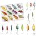Fishing Spoon Lure Set Metal Baits for Trout Char and Perch Fishing with Tackle Box (Pack of 12) TYPE: A