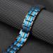 Vicmag Men Magnetic Bracelet Titanium Steel Double Row 3500 Gauss Wristband (Blue Black) - Adjustable with Gift Box - Buy Online on GoSupps.com