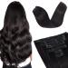 Vlasy Clip in Hair Extensions Human Hair Seamless Hair Extensions Clip in Real Human Hair 7 Pieces Straight Black Brown Natural Thick Weft Human Hair Clip in Extensions for Women 1B# 14 Inch(70 g) 14 Inch (70 g) 1B# Black Brown