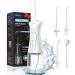 Mouth shower: 4 modes water fin 300ml water tank oral shower test winner 30 days battery runtime interdler cleaner Easy to use tongue cleaner for dental care white green