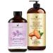 Handcraft Blends Relaxing Massage Set: Sweet Almond Oil (16 Fl Oz) and Lavender Essential Oil (4 Fl Oz) 100% Pure & Natural for Body Massage and Skin Hydration