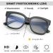 Jim Halo Oversized Square Blue Light Blocking Glasses for Women - Metal-CP Black Frame with Photochromic Lenses - Buy Online on GoSupps.com