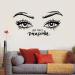 ERIJR Mascara wall appliqu beautiful eyelashes eyebrow eye cosmetic vinyl window sticker powder room beauty salon interior decoration 42x84 cm