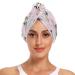 Rainbow Pandas Dry Hair Cap 2 Piece Quick Drying Towel Set with Button Headband Super Absorbent Soft & Comfortable