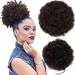 Synthetic Afro Puff Drawstring Bun Ponytail Short Kinky Curly Hair Bun Extension Hairpieces Updo Hair Extensions Clip in Bun Ponytail Extensions Medium Size 4#(65g)