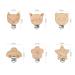 Karaa 6 pcs Pacifier Chains Clip - Safe Wooden Baby Nipple Holder with Panda Cat Flower Fox Star and Car Designs - Ideal for International Shipping - Buy Online on GoSupps.com