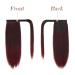 Feshfen Clip-in Ponytail Extensions - Smooth Long 40cm Hair Extension with Braid - Black & Burgundy Tips for Women - Buy Online on GoSupps.com