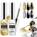 2x12ml Metallic Mirror Painting Gel Nail Polish Silver & Gold Metal Painted Drawing Gel with Build in Thin Brush Chrome Gel Polish Nail Art Gel Liner Soak Off Nail Art Manicure Mirror Silver+Gold