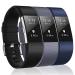 3 Pack Bands Compatible with Fitbit Charge 2, Classic & Special Edition Replacement Bands for Fitbit Charge 2, Women Men Large( 6.7"-8.1" ) Black/Gray/Navy Blue