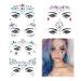 Face Jewels - Face Gems Mermaid Face Jewels Stick On Face Rhinestones Gems Rave Eyes Body Face Crystals for Christmas Festival Music Carnival Party Makeup (6 Sets)
