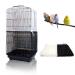 Daoeny 2Pcs Adjustable Bird Cage Cover, Upgraded Airy Nylon Mesh Parrot Net with Sequins, Universal Seed Feather Catcher, Soft Birdcage Cover Skirt Sheer Guard for Parakeet Macaw Round Square Cages 78.7 x 15.7 Inch/ 200 x 40 cm Upgraded Sequined
