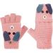 Kids Puppy Flip Top Gloves - Toddler Knitted Half Finger Gloves for 3-8 Yrs in Puppy/Pink - Buy Online on GoSupps.com