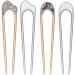4 Pieces U Shaped Hair Pin Stick Vintage Metal Hair Pin Fork Sticks Hair Chignon Pins Elegant Hair Chopsticks U Shaped Headdress U Sticks Pins Hair Styling Accessory for Woman Girls (Gold and Silver)