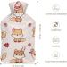 Hot Water Bottle with Lid - Fox Pattern Rubber Hot Water Bag for Pain Relief Cramps Foot Warmer & Therapy - Buy Online on GoSupps.com